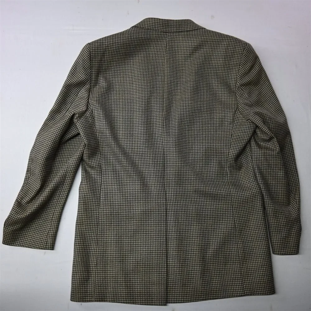 IZOD 42L Brown Houndstooth 100% Wool‎ Mens Blazer Sport Coat Jacket